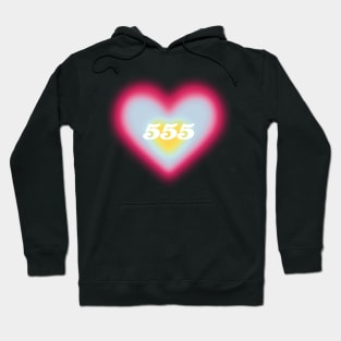 555 angel number heart aura colorful aesthetic Hoodie